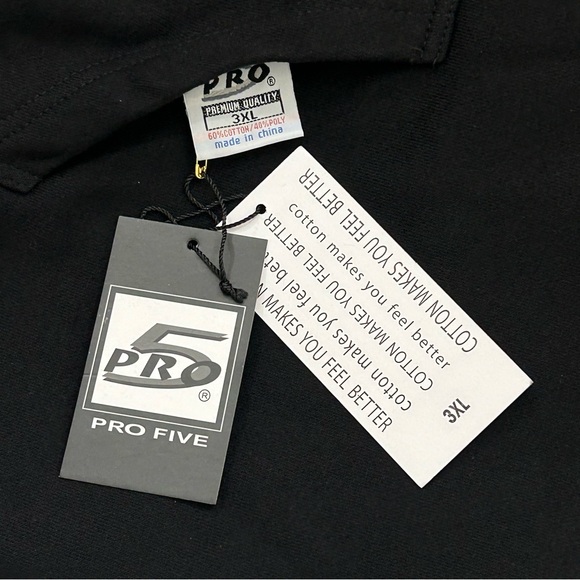 Pro 5 Five Pro Club Black Full Zip Sherpa Heavyweight Hoodie Sweatshirt Men’s - Picture 11 of 16